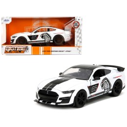 2020 Ford Mustang Shelby GT500 #65 White with Black Top and Stripes 'Ford Performance' 'Bigtime Muscle' Series 1/24 Diecast Model Car by Jada