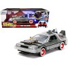 DeLorean Brushed Metal Time Machine with Lights 'Back to the Future Part III' (1990) Movie 'Hollywood Rides' Series 1/24 Diecast Model Car by Jada