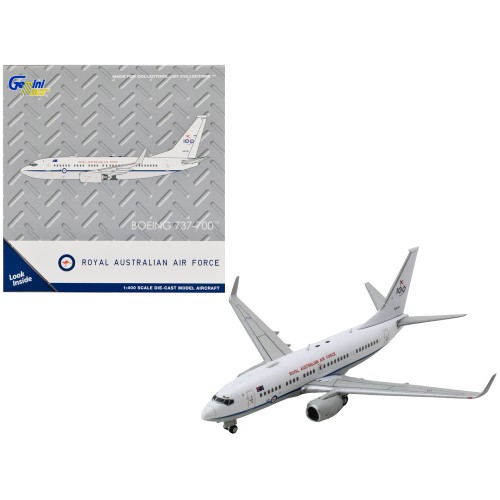 Boeing 737-700 Aircraft 'Royal Australian Air Force 100th Anniversary' (A36-001) White with Blue Stripes 'Gemini Macs' Series 1/400 Diecast Model Airplane by GeminiJets