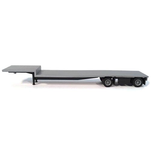 2-Axle Dropdeck Flatbed Trailer Silver Top 1/87 (HO) Plastic Model by Promotex