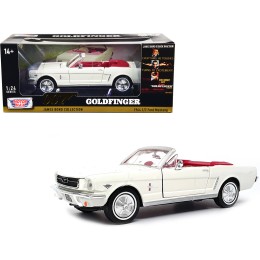 1964 1/2 Ford Mustang Convertible White with Red Interior James Bond 007 'Goldfinger' (1964) Movie 'James Bond Collection' Series 1/24 Diecast Model Car by Motormax