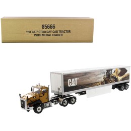 CAT Caterpillar CT660 Day Cab with Caterpillar Mural Dry Van Trailer 'Transport Series' 1/50 Diecast Model by Diecast Masters