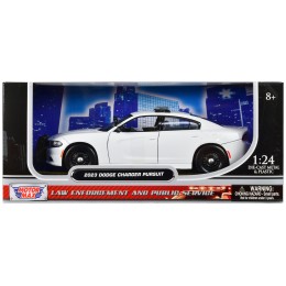 2023 Dodge Charger Pursuit Police Car Plain White 'Law Enforcement and Public Service' Series 1/24 Diecast Model Car by Motormax