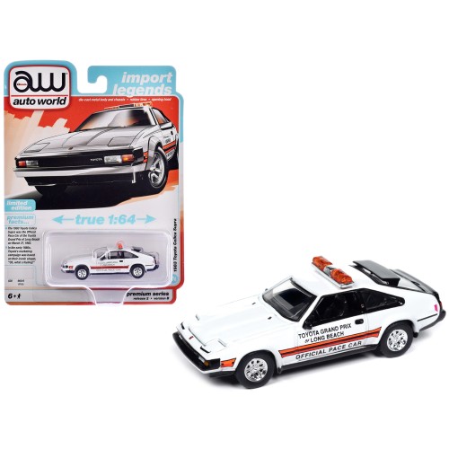 1983 Toyota Celica Supra 'Toyota Grand Prix of Long Beach Official Pace Car' White 'Import Legends' Series 1/64 Diecast Model Car by Auto World