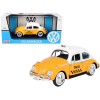 1966 Volkswagen Beetle 'Taxi' Yellow with White Top 1/24 Diecast Model Car by Motormax