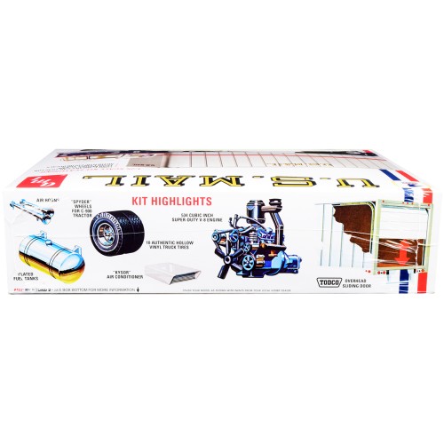Skill 3 Model Kit Ford C900 Truck Tractor with Trailer 'U.S. Mail' 1/25 Scale Model by AMT