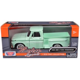1966 GMC C1000 Fenderside Pickup Truck Light Green 'Timeless Legends' Series 1/24 Diecast Model Car by Motormax
