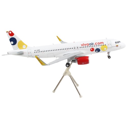 Airbus A320 Commercial Aircraft 'Viva Air' White with Tail Graphics 'Gemini 200' Series 1/200 Diecast Model Airplane by GeminiJets