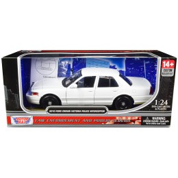 2010 Ford Crown Victoria Police Interceptor Unmarked White 'Custom Builder's Kit' Series 1/24 Diecast Model Car by Motormax