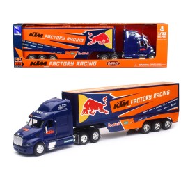 Peterbilt 387 Truck Dark Blue 'Red Bull - KTM Factory Racing' 1/32 Diecast Model by New Ray
