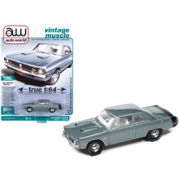 1971 Dodge Dart Swinger 340 Special Light Gunmetal Gray Metallic with Black Tail Stripe 'Vintage Muscle' Limited Edition 1/64 Diecast Model Car by Auto World