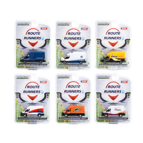 'Route Runners' Set of 6 Vans Series 5 1/64 Diecast Model Cars by Greenlight