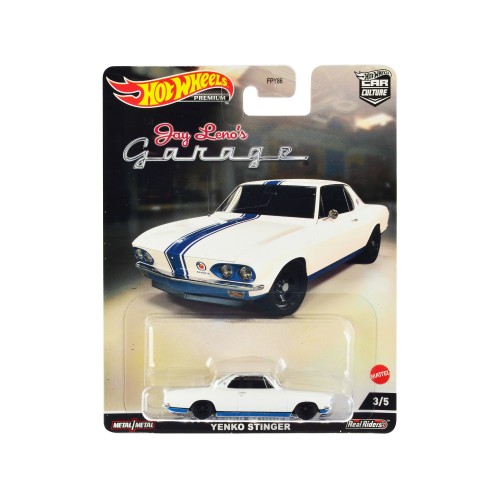 1966 Chevrolet Corvair Yenko Stinger White with Blue Stripes 'Jay Leno’s Garage' Diecast Model Car by Hot Wheels