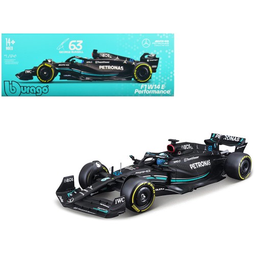 Mercedes-AMG F1 W14 E Performance #63 George Russell 'Petronas' Formula One F1 'World Championship' (2023) 1/24 Diecast Model Car by Bburago
