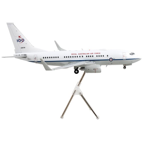 Boeing 737-700 Transport Aircraft 'Royal Australian Air Force 100th Anniversary - A36-001' White and Gray 'Gemini 200' Series 1/200 Diecast Model Airplane by GeminiJets