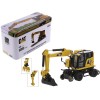 CAT Caterpillar M323F Railroad Wheeled Excavator with 3 Accessories (Safety Yellow Version) 'High Line' Series 1/87 (HO) Scale Diecast Model by Diecast Masters