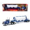 Peterbilt 379 Truck Blue with Pneumatic Tanker Trailer White 'Long Haul Truckers' Series 1/32 Diecast Model by New Ray