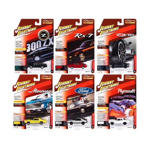 'Classic Gold Collection' 2022 Set B of 6 Cars Release 2 1/64 Diecast Model Cars by Johnny Lightning
