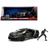 Lykan Hypersport Black with Black Panther Diecast Figurine 'Avengers' 'Marvel' Series 1/24 Diecast Model Car by Jada
