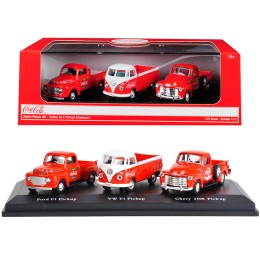 'Classic Pickups' Gift Set of 3 Pickup Trucks 'Coca Cola' 1/72 Diecast Model Cars by Motorcity Classics