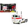 G1 Autobot Optimus Prime Truck White with Robot on Chassis from 'Transformers' TV Series - 'Ghostbusters' (1984) Movie Crossover 'Hollywood Rides' Series 1/24 Diecast Model by Jada