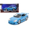 Porsche 911 GT3 RS Light Blue with Black Accents 'Fast & Furious' Movie 1/24 Diecast Model Car by Jada
