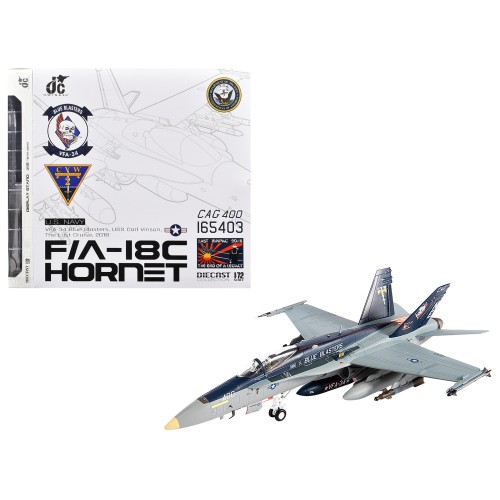 McDonnell Douglas F/A-18C Hornet Aircraft 'VFA-34 Blue Blasters USS Carl Vinson Last Cruise' (2018) United States Navy 1/72 Diecast Model by JC Wings