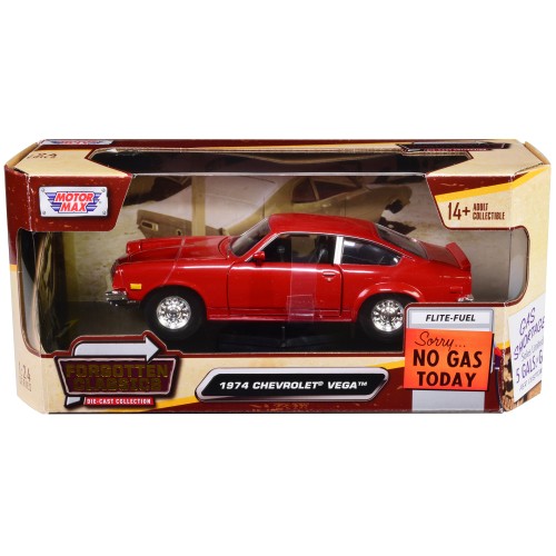 1974 Chevrolet Vega Red 'Forgotten Classics' Series 1/24 Diecast Model Car by Motormax
