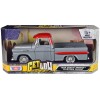 1958 Chevrolet Apache Fleetside Pickup Truck Lowrider Gray with Red Top 'Get Low' Series 1/24 Diecast Model Car by Motormax
