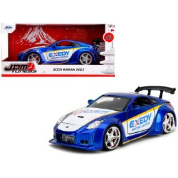 2003 Nissan 350Z 'Exedy Racing Clutch' Candy Blue and White 'JDM Tuners' Series 1/24 Diecast Model Car by Jada