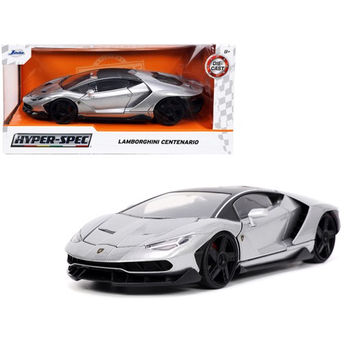 Lamborghini Centenario Gray Metallic with Black Top 'Hyper-Spec' Series 1/24 Diecast Model Car by Jada