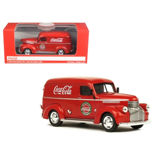 1945 Panel Delivery Van 'Coca-Cola' Red 1/43 Diecast Model Car by Motorcity Classics