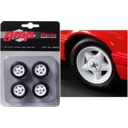 Pony Wheels and Tires Set of 4 pieces from '1992 Ford Mustang LX' 1/18 by GMP