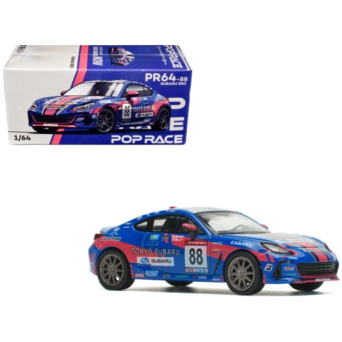 Subaru BRZ #88 Blue with Graphics 'Tokyo Subaru Racing' 1/64 Diecast Model Car by Pop Race