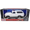 1978 Ford Bronco Police Car Unmarked White 'Law Enforcement and Public Service' Series 1/24 Diecast Model Car by Motormax