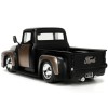 1956 Ford F-100 Pickup Truck Matt Black and Champagne with Flames with Extra Wheels 'Just Trucks' Series 1/24 Diecast Model Car by Jada
