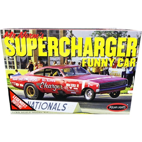 Skill 2 Model Kit 1969 Dodge Charger Funny Car 'Mr. Norm's Supercharger' 'Legends of the Quarter Mile' 1/25 Scale Model by Polar Lights
