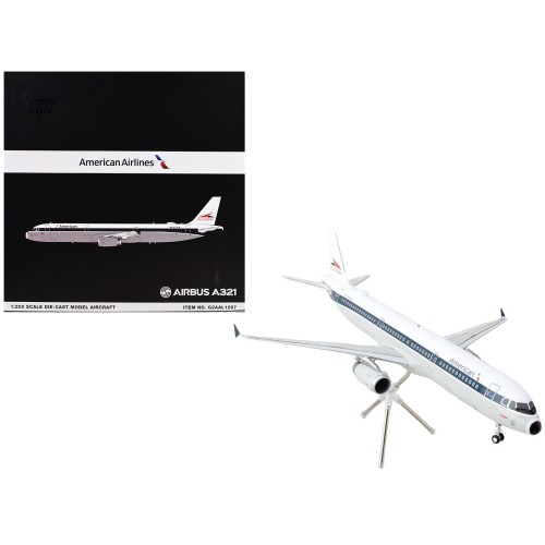 Airbus A321 Commercial Aircraft 'American Airlines - Allegheny' (N579UW) White with Blue Stripes 'Gemini 200' Series 1/200 Diecast Model Airplane by GeminiJets