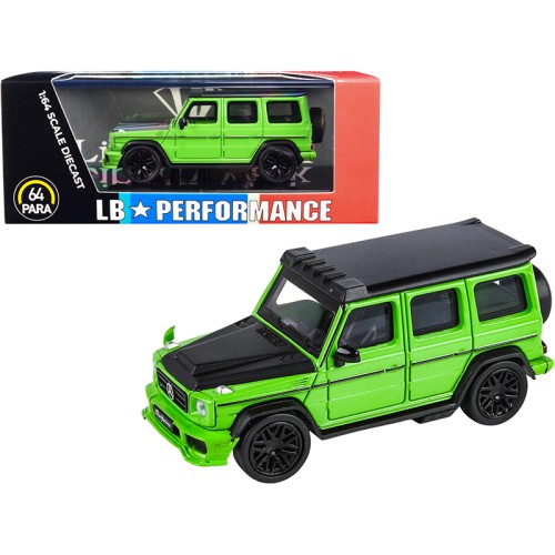 Mercedes-AMG G 63 LBWK Alien Green and Matt Black 'LB Performance' 1/64 Diecast Model Car by Paragon
