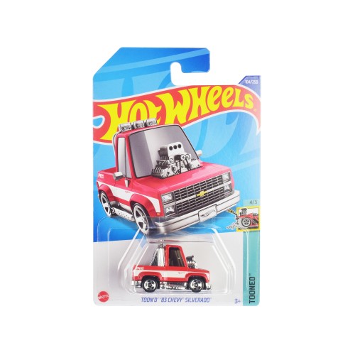 1983 Chevrolet Silverado 'Toon'd' Pickup Truck Red and White 'Tooned' Series Diecast Model Car by Hot Wheels