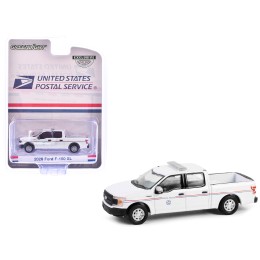 2020 Ford F-150 XL Pickup Truck 'United States Postal Service (USPS) Postal Police' White with Red and Blue Stripes 'Hobby Exclusive' Series 1/64 Diecast Model Car by Greenlight