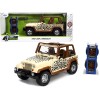 1992 Jeep Wrangler Tan and Brown with Graphics and Extra Wheels 'Just Trucks' Series 1/24 Diecast Model Car by Jada