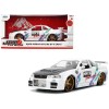2002 Nissan Skyline GT-R (R34) RHD (Right Hand Drive) 'HKS Power' White with Carbon Hood and Graphics 'JDM Tuners' Series 1/24 Diecast Model Car by Jada