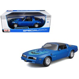 1978 Pontiac Firebird Trans Am Blue Metallic with Hood Graphics 'Special Edition' Series 1/18 Diecast Model Car by Maisto