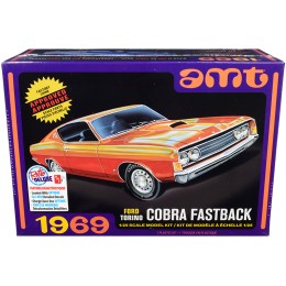 Skill 2 Model Kit 1969 Ford Torino Cobra Fastback 3-in-1 Kit 1/25 Scale Model by AMT