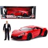 Lykan Hypersport Red with Lights and Dom Figurine 'Fast & Furious' Movie 1/18 Diecast Model Car by Jada