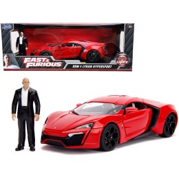 Lykan Hypersport Red with Lights and Dom Figurine 'Fast & Furious' Movie 1/18 Diecast Model Car by Jada