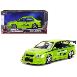 Brian's Mitsubishi Lancer Evolution VII Green with Graphics 'Fast & Furious' Movie 1/24 Diecast Model Car by Jada