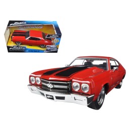Dom's Chevrolet Chevelle SS Red with Black Stripes 'Fast & Furious' Movie 1/24 Diecast Model Car by Jada