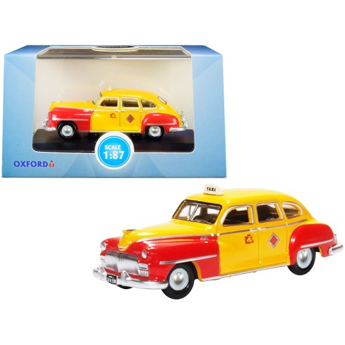 1946-1948 DeSoto Suburban Yellow and Red 'San Francisco Taxi' 'The Godfather' Movie 1/87 (HO) Scale Diecast Model Car by Oxford Diecast